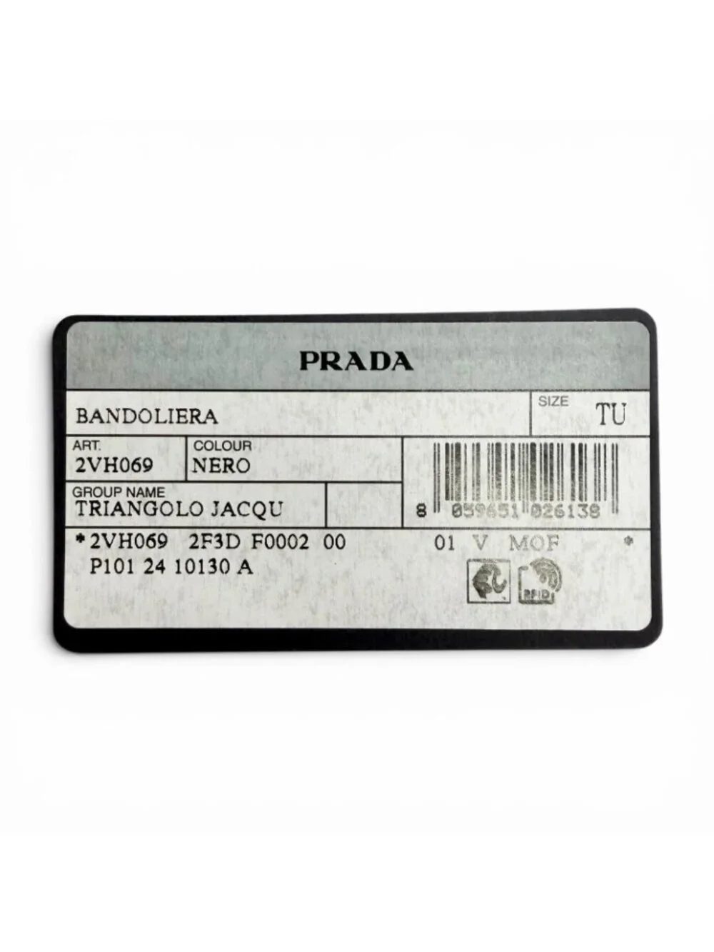 Prada Brick Triangle Logo Jacquard Leather Shoulder Bag Black